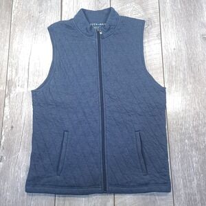 Mizzen Main Vest Men Medium Navy Blue Quilted Performance Full Zip Golf Mock